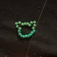 Image of frog beaded ring completed 